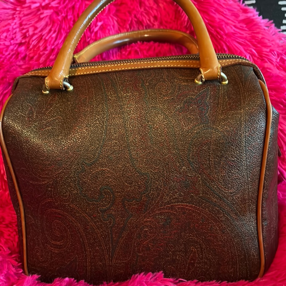 Etro Red Paisley Top Handle Purse in excellent condition